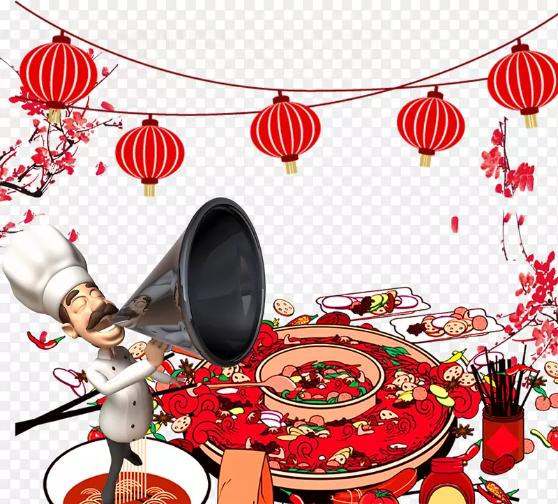 简洁中国风火锅美食