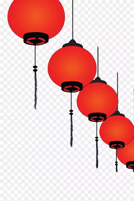 元旦红色喜庆灯笼挂件