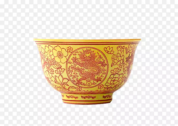 黄色陶瓷碗
