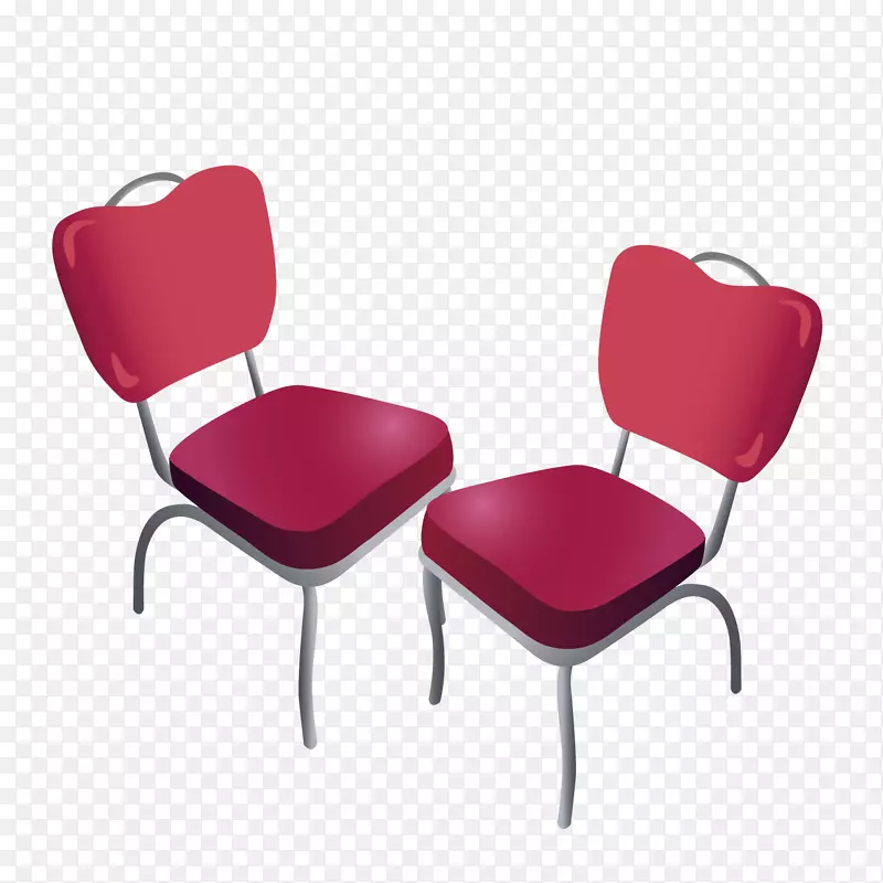 手绘红色小椅子设计