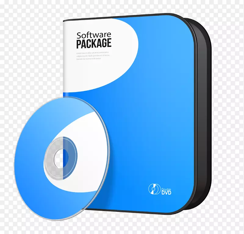 矢量蓝色DVD包装盒