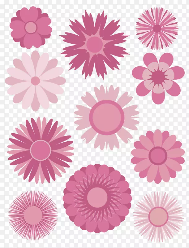粉色花朵图案插画