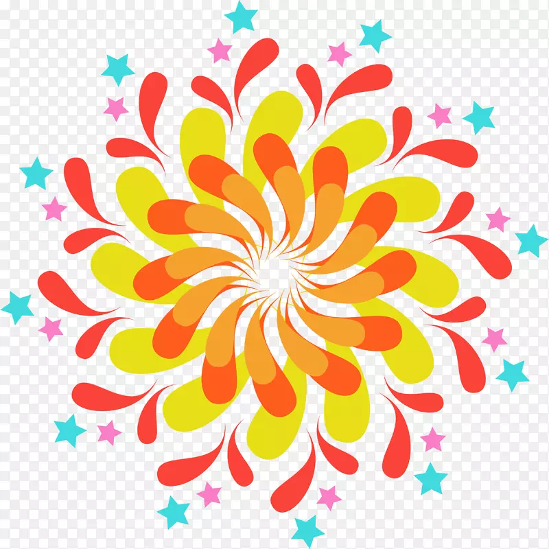 节日喜庆彩色烟花素材图片ai矢