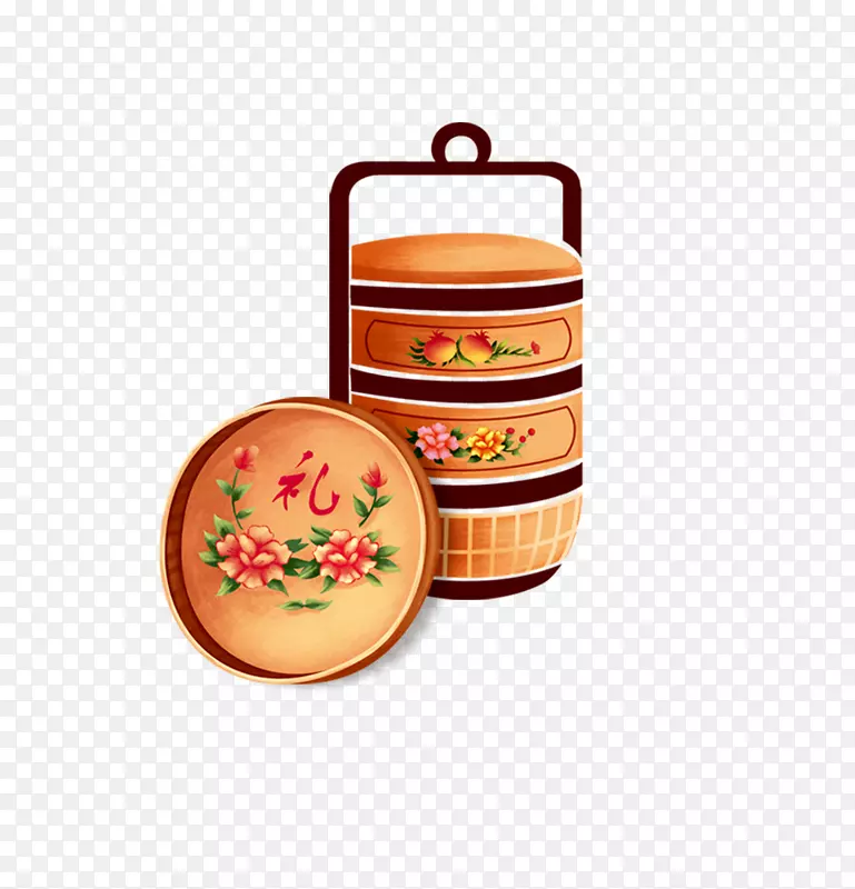 卡通手绘传统木盒