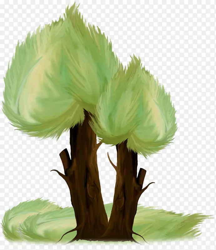 卡通树木——植树节免扣素材