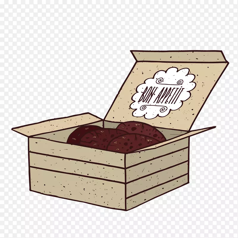 卡通手绘盒子里的巧克力