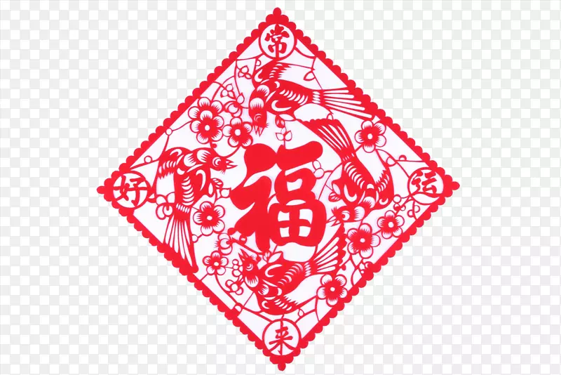 中国风红色福字门联