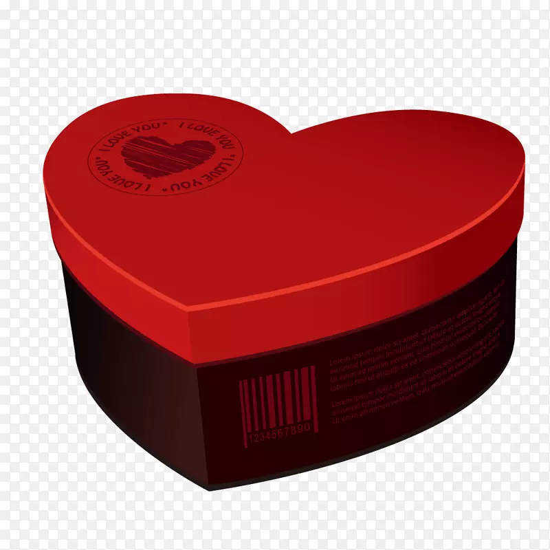 红色心形巧克力盒子