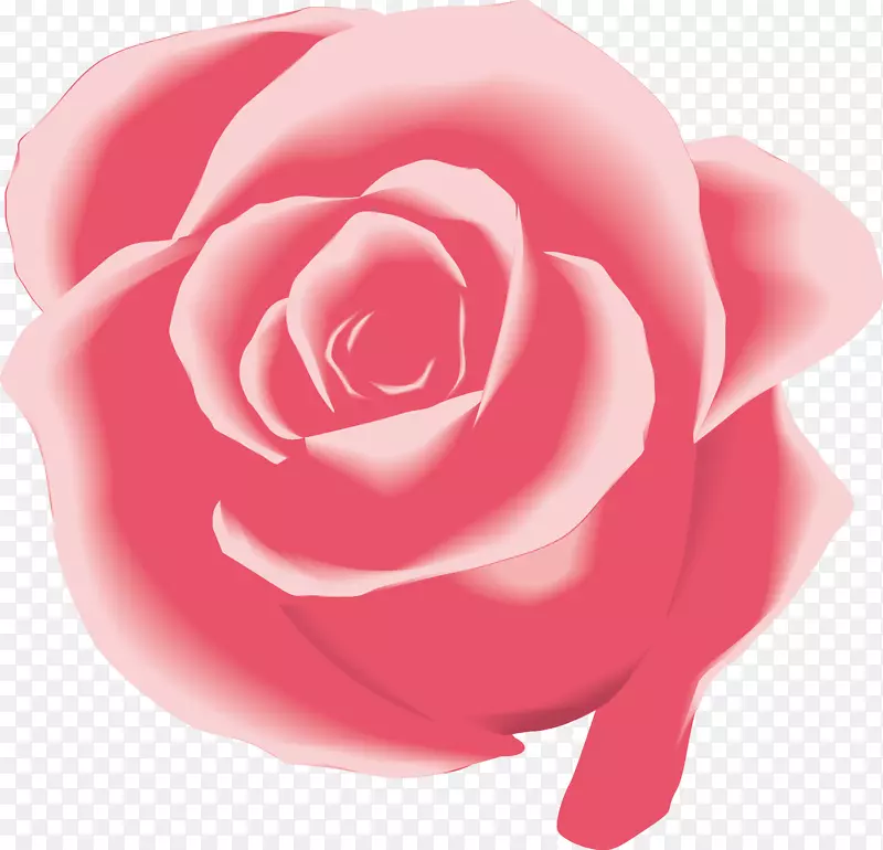 粉色卡通玫瑰花素材图
