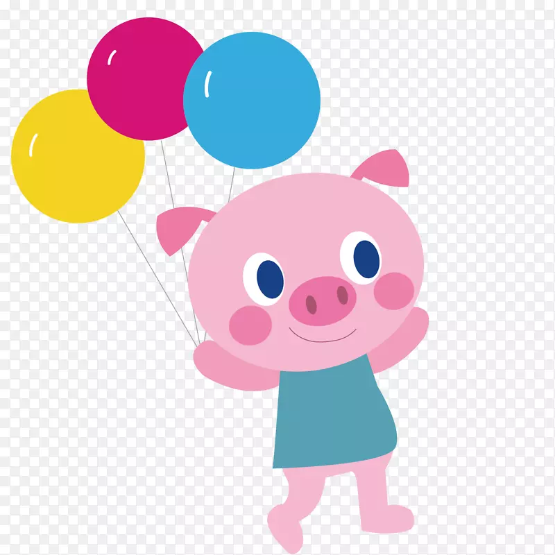 气球小猪矢量卡通