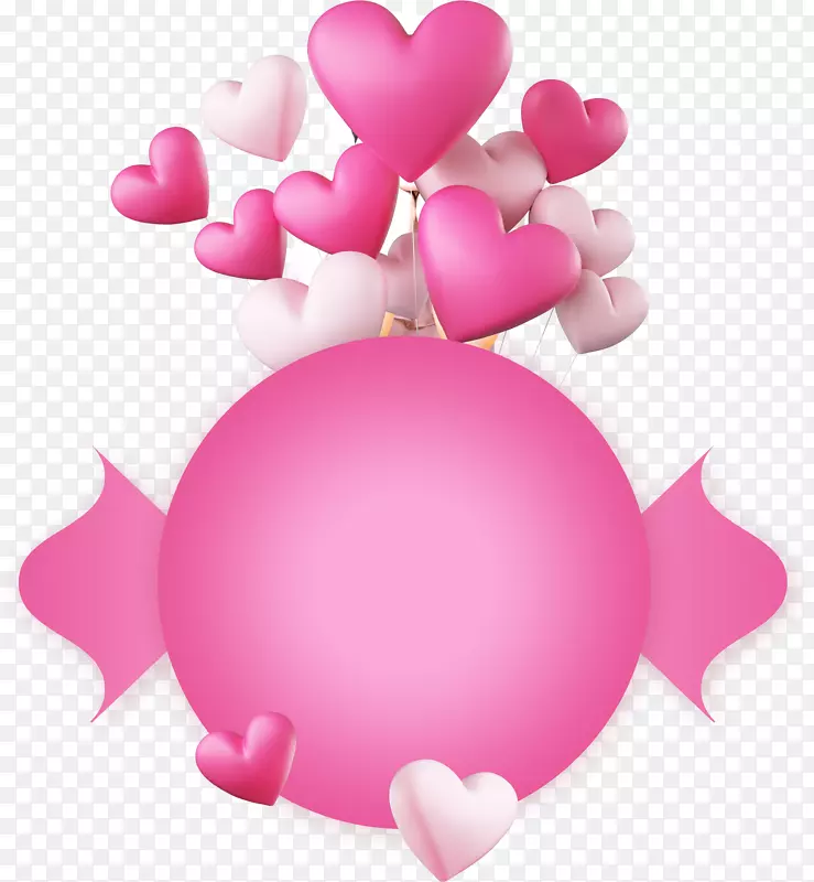 粉色浪漫爱心气球节日装饰