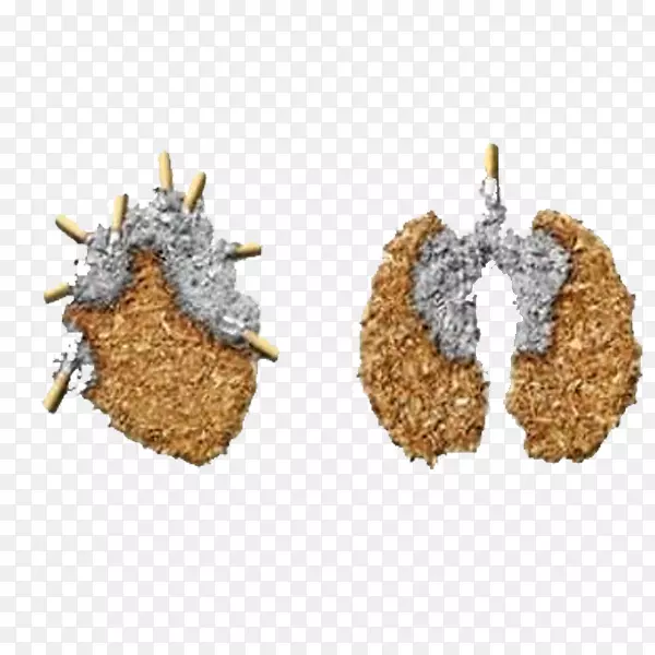 卡通手绘吸烟对肺部的伤害