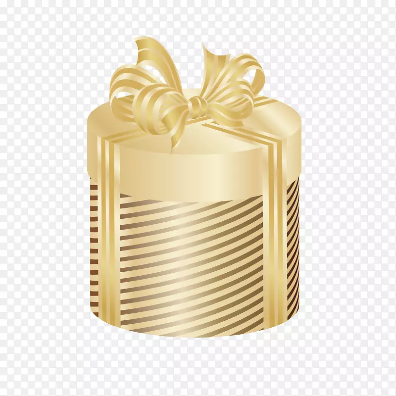 礼物盒金色立体矢量