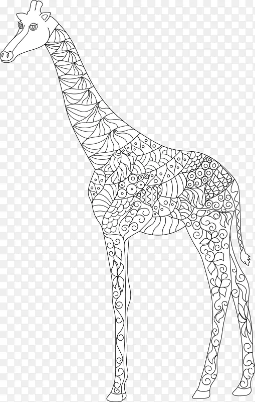 黑白长颈鹿模型