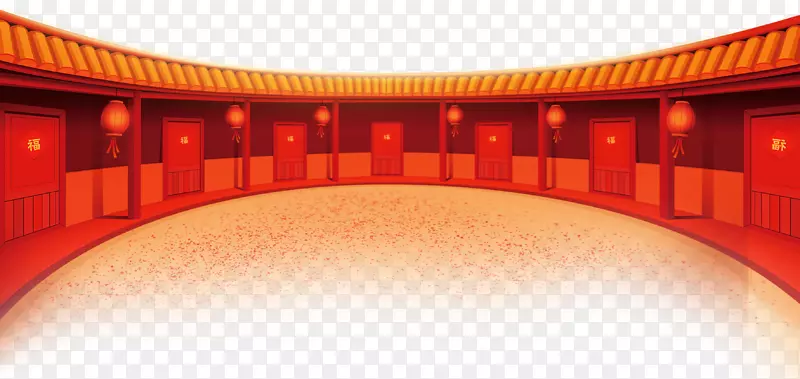新年中国风大院子