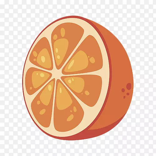 卡通半个香橙