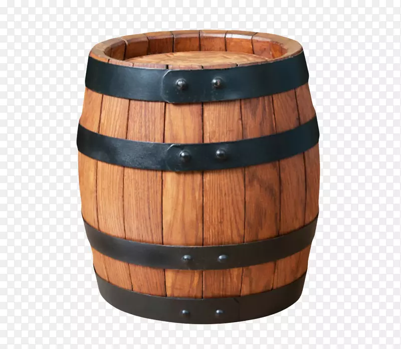 深棕色容器铆钉固定的酒桶空木桶