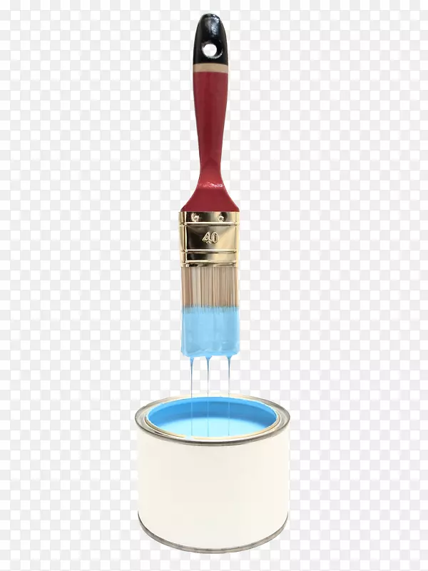 手绘蓝色油漆油漆桶