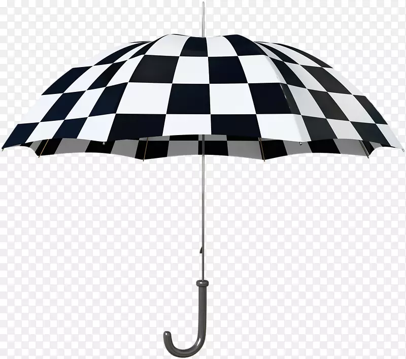 黑白格子动感雨伞免扣高清png素材图片