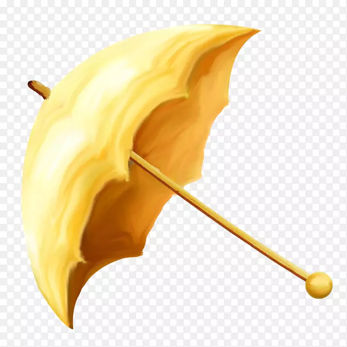黄色手绘雨伞免扣高清png素材图片