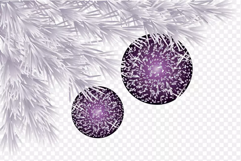 圣诞节紫色松叶装饰