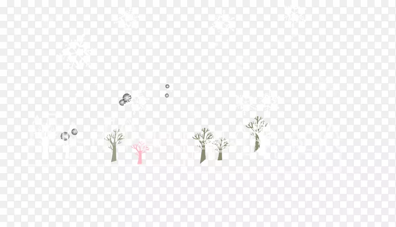 白色雪地树林