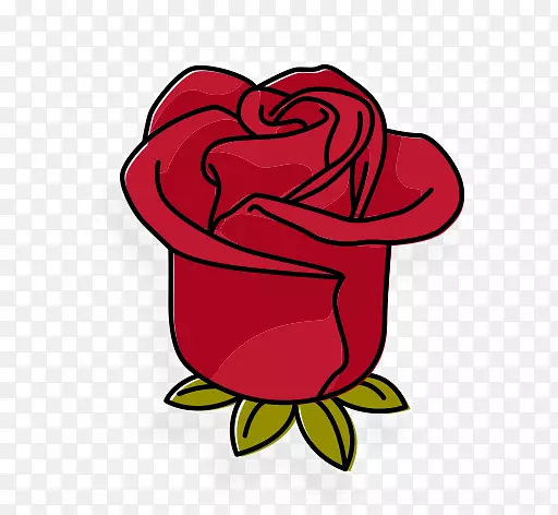 卡通手绘红色玫瑰花朵