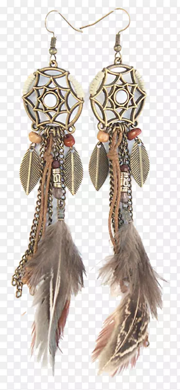 波西米亚羽毛民族流苏耳环