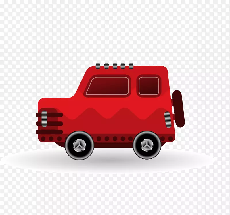 卡通迷你交通工具红色SUV小汽车