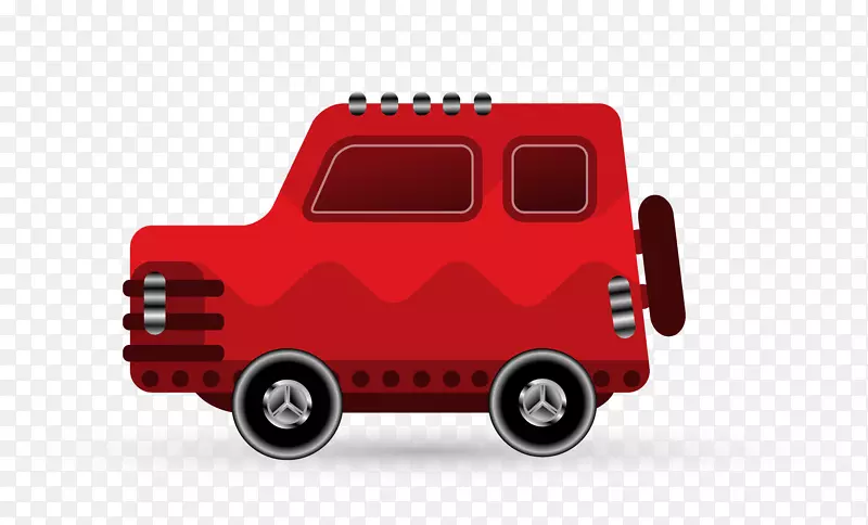 卡通迷你交通工具红色SUV