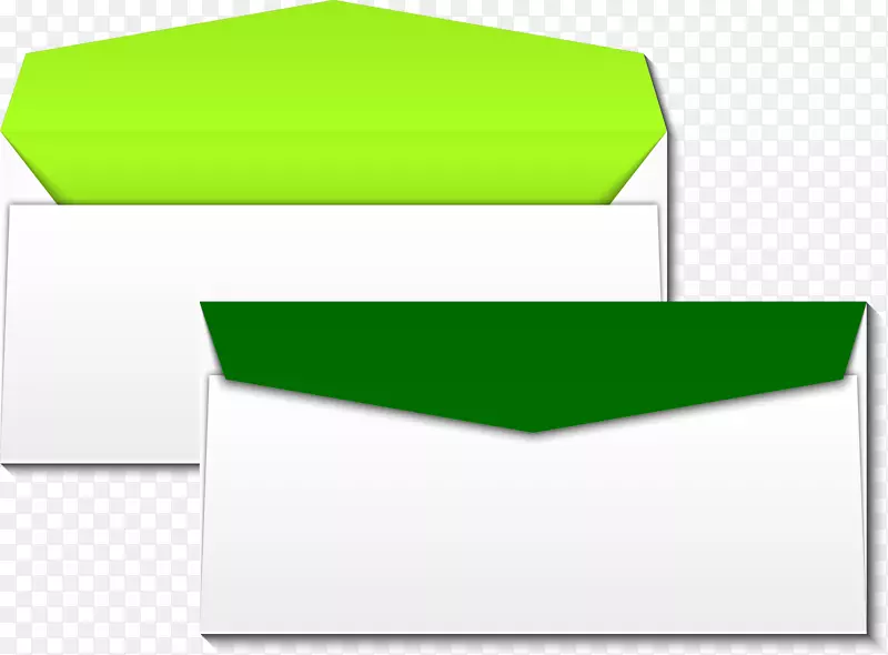 矢量手绘绿色信封