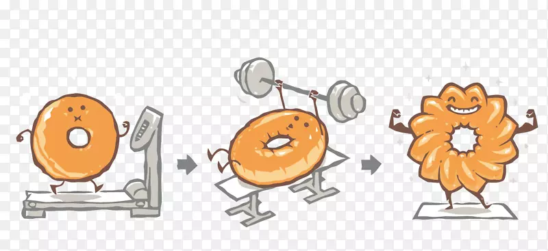矢量锻炼肌肉的甜甜圈