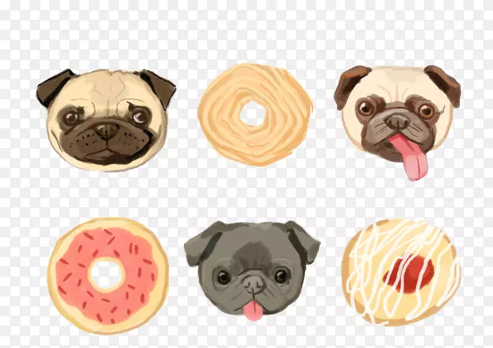 甜甜圈和狗狗PNG免扣