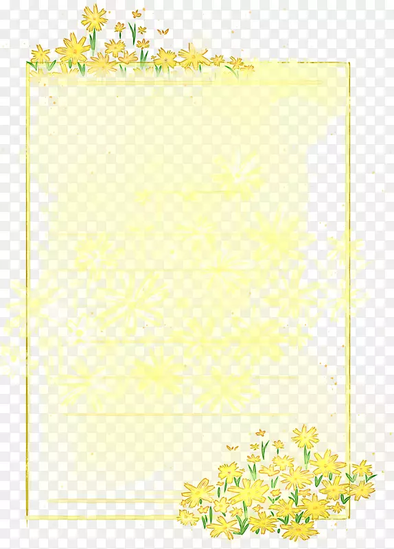 黄色小清新信签纸素材