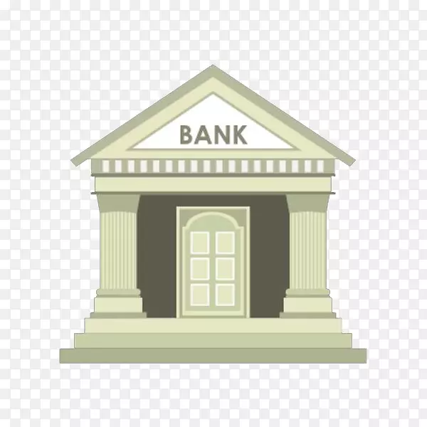 纯色银行古建筑图