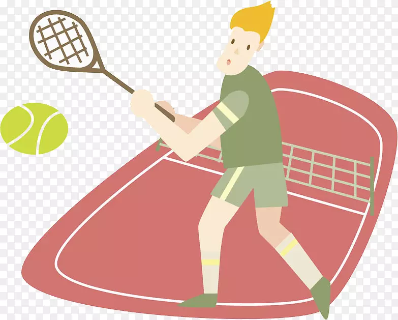 男生在操场打网球PNG下载