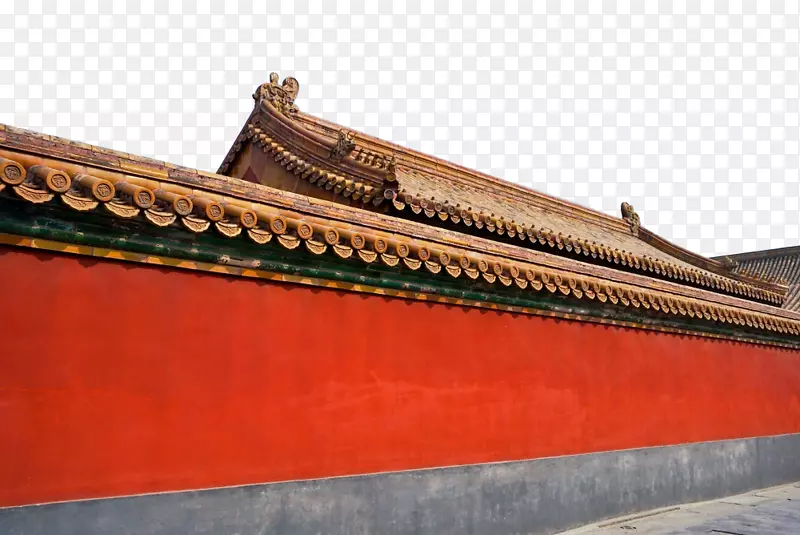 北京故宫红色宫墙金色琉璃瓦