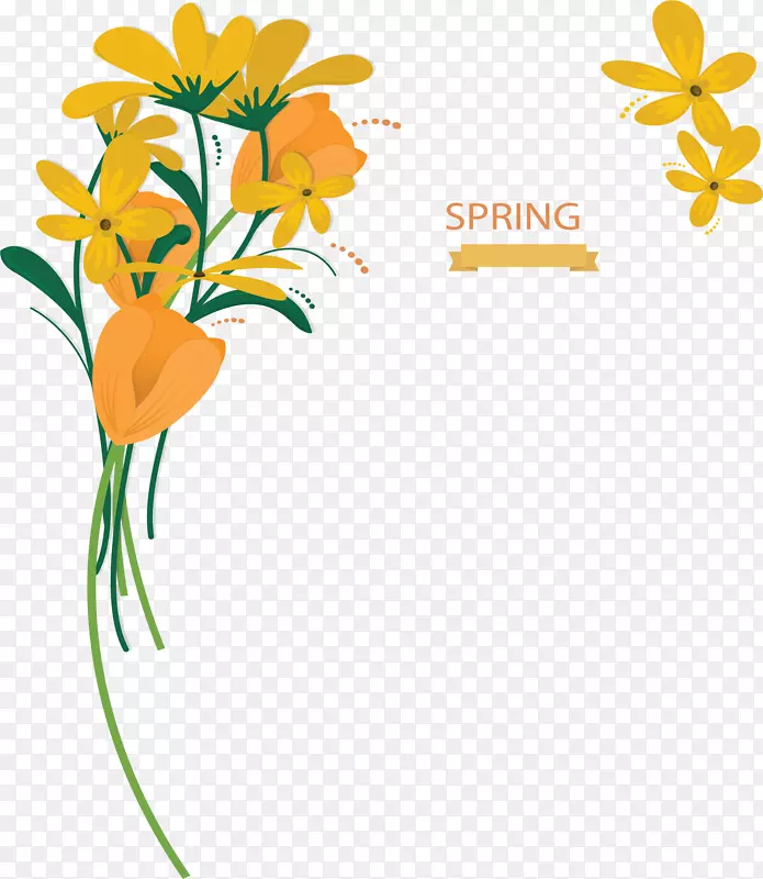 黄色迎春花花纹海报