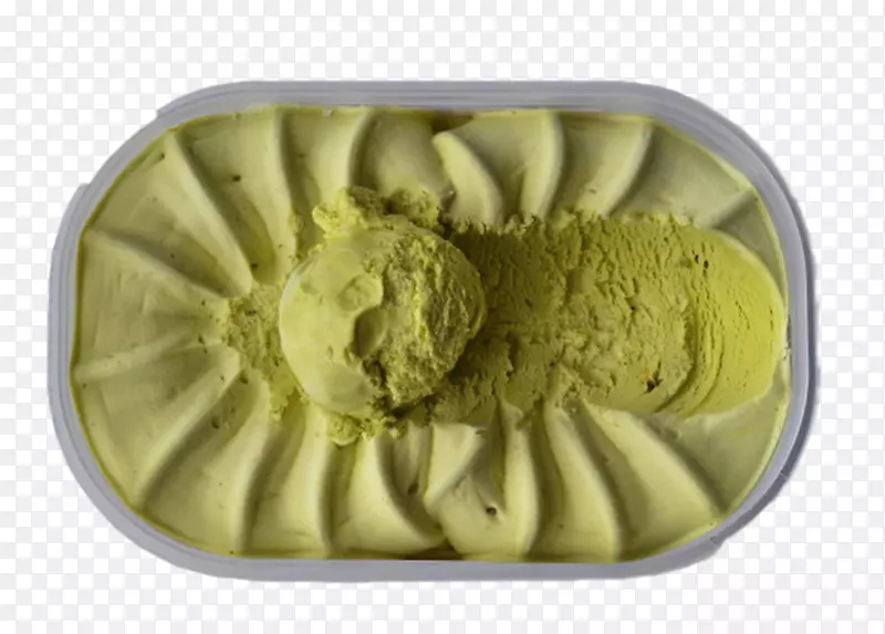 绿色开心果口味的冰淇淋