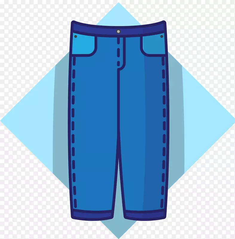 蓝色长款矢量运动裤