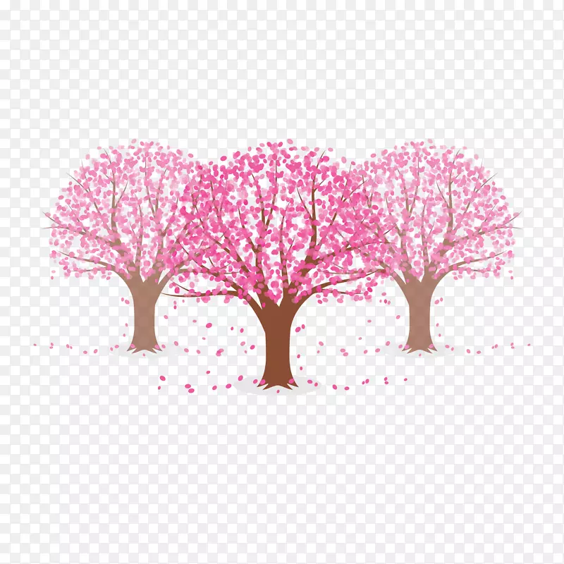 粉色樱花树免抠下载