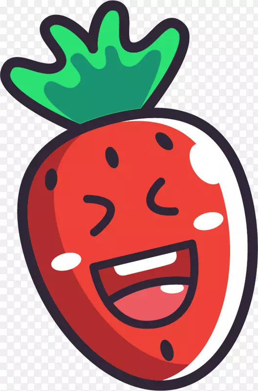 夏季卡通开心的草莓