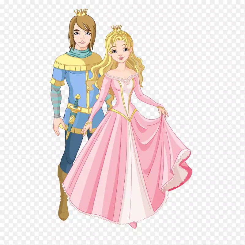 公主和王子设计矢量图