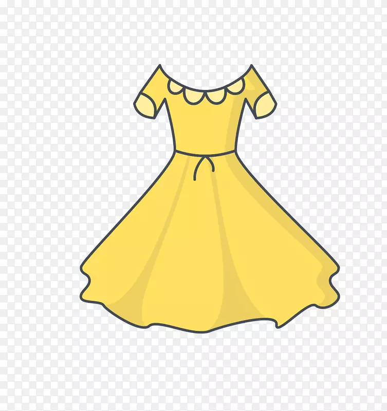 黄色长裙可爱服饰图标