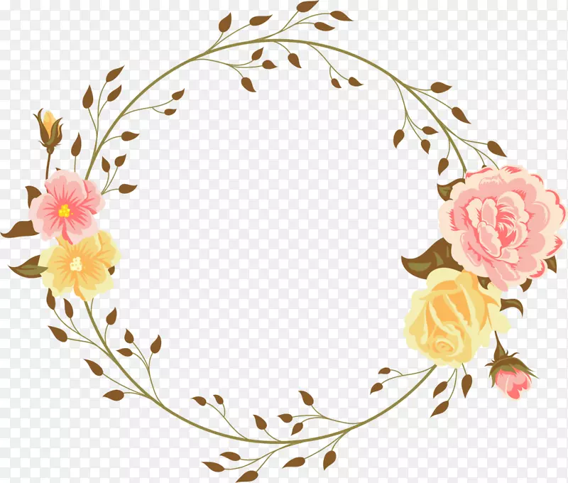 粉色美丽春季花环