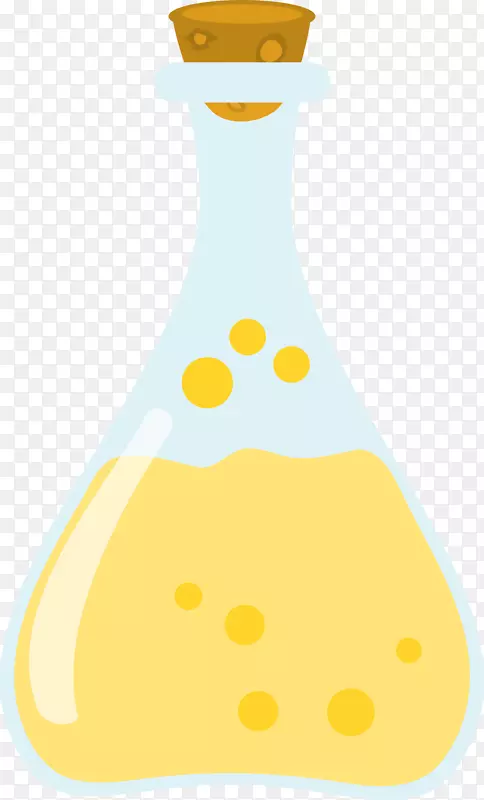 手绘卡通黄色饮料漂流瓶装饰海报
