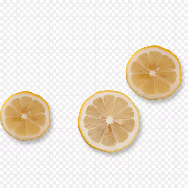 黄色三片晒干的柠檬