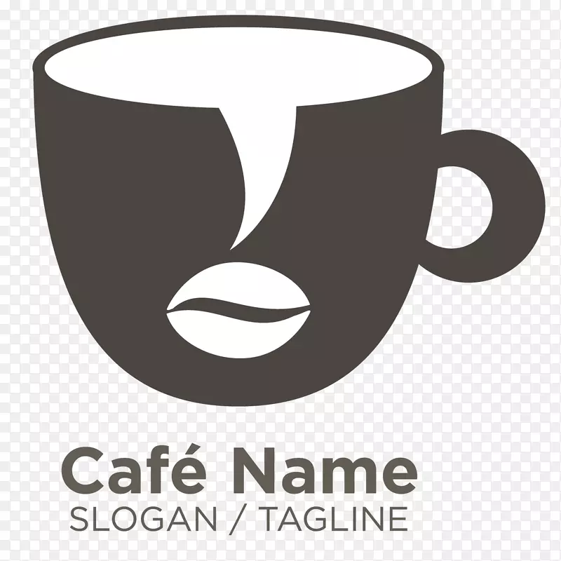 黑色豆子矢量咖啡logo
