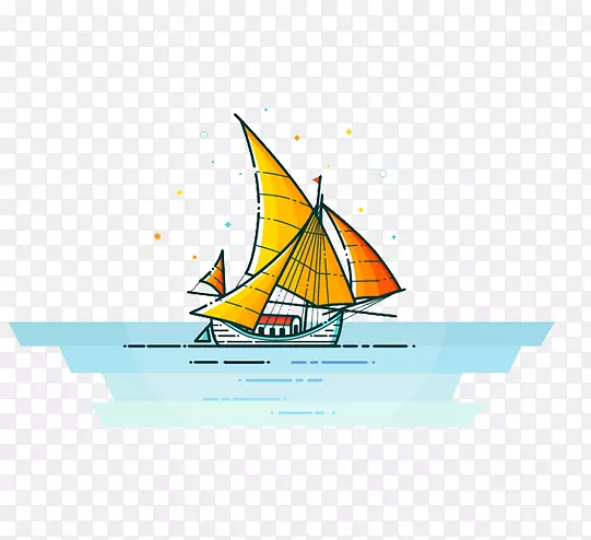 卡通帆船