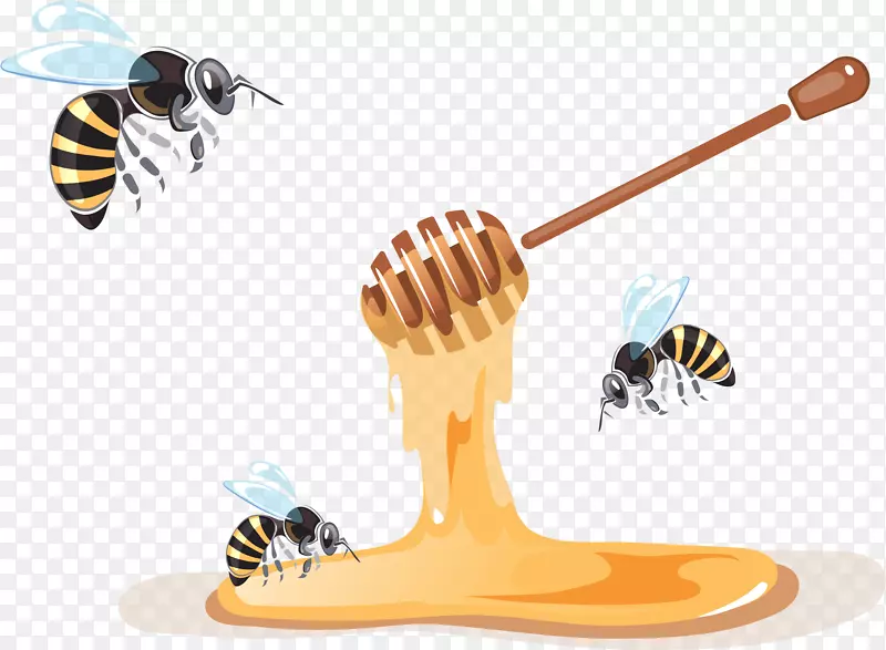 卡通蜂蜜和蜜蜂装饰